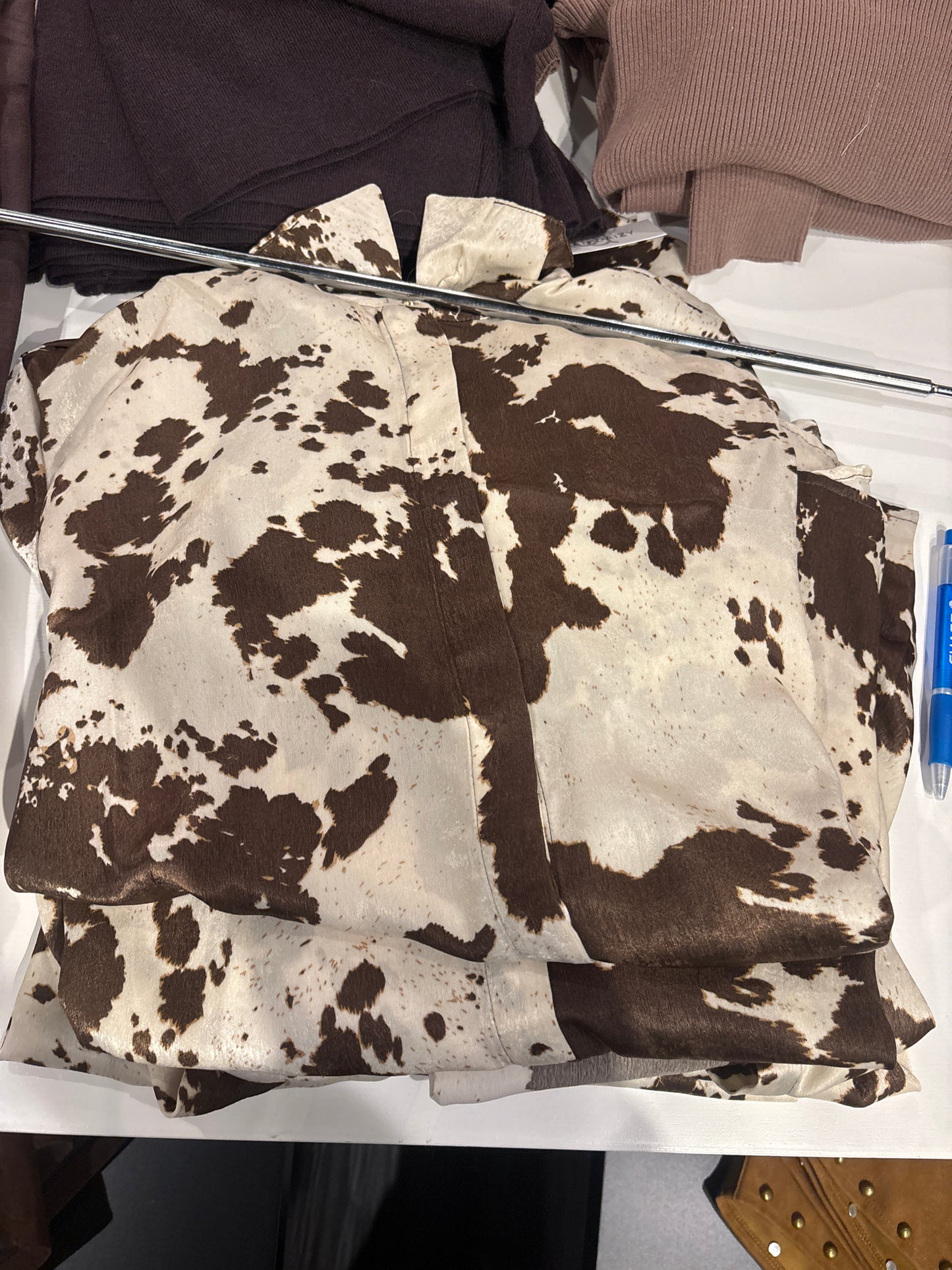 Cow button down top