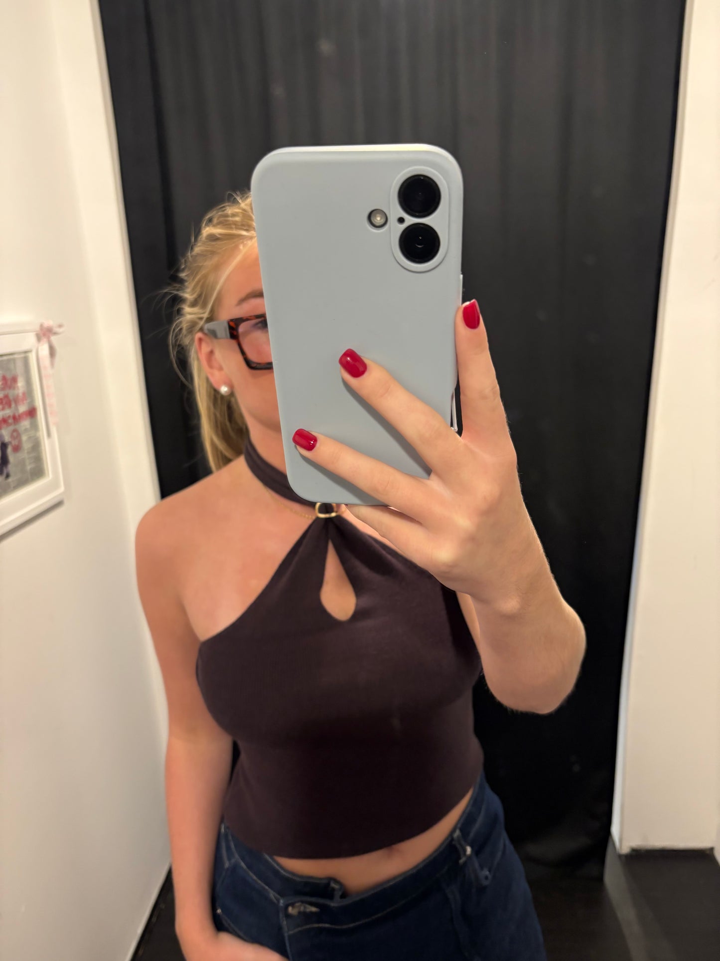 Brown Halter Tie Top