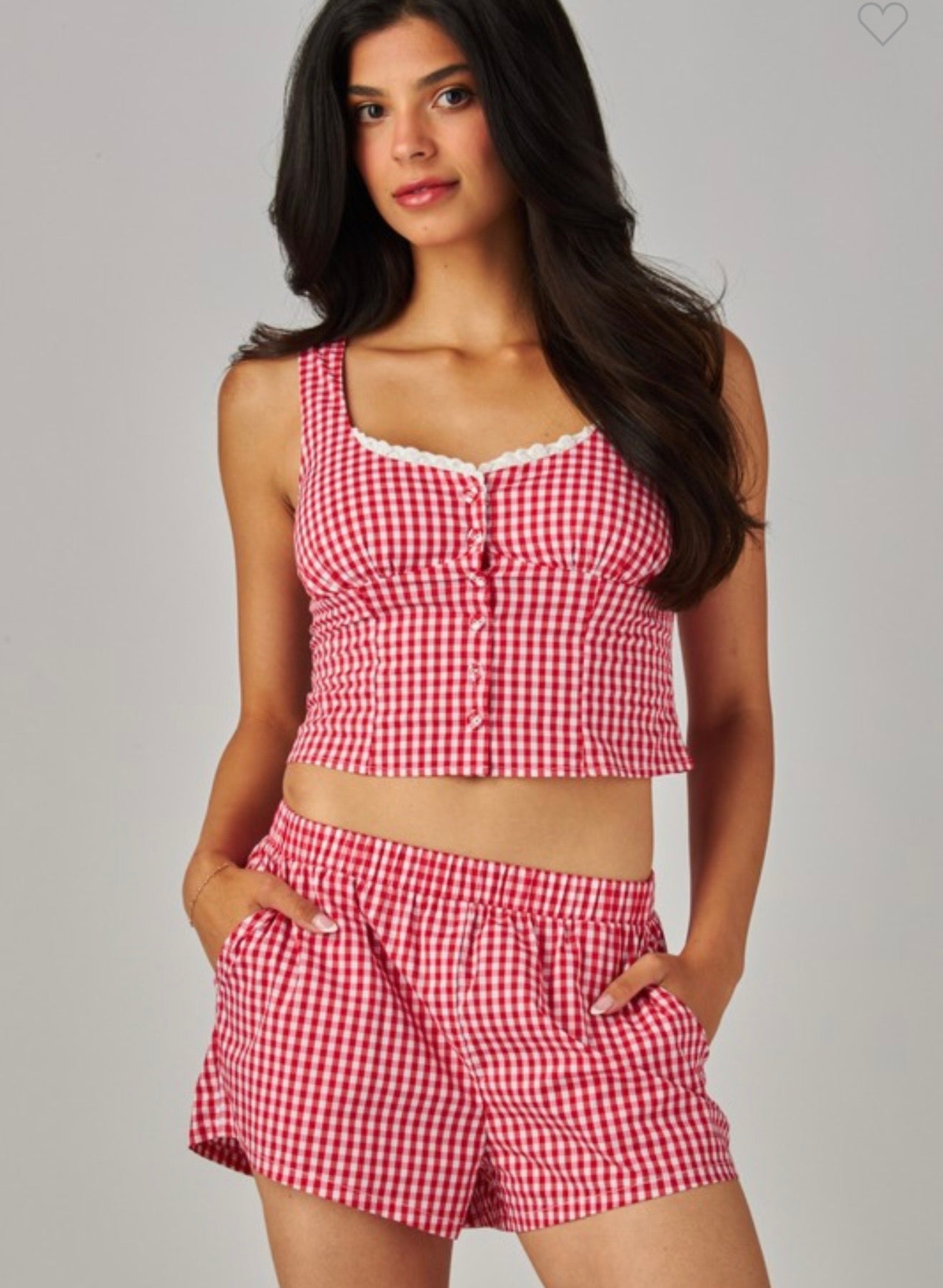Gingham Set Red