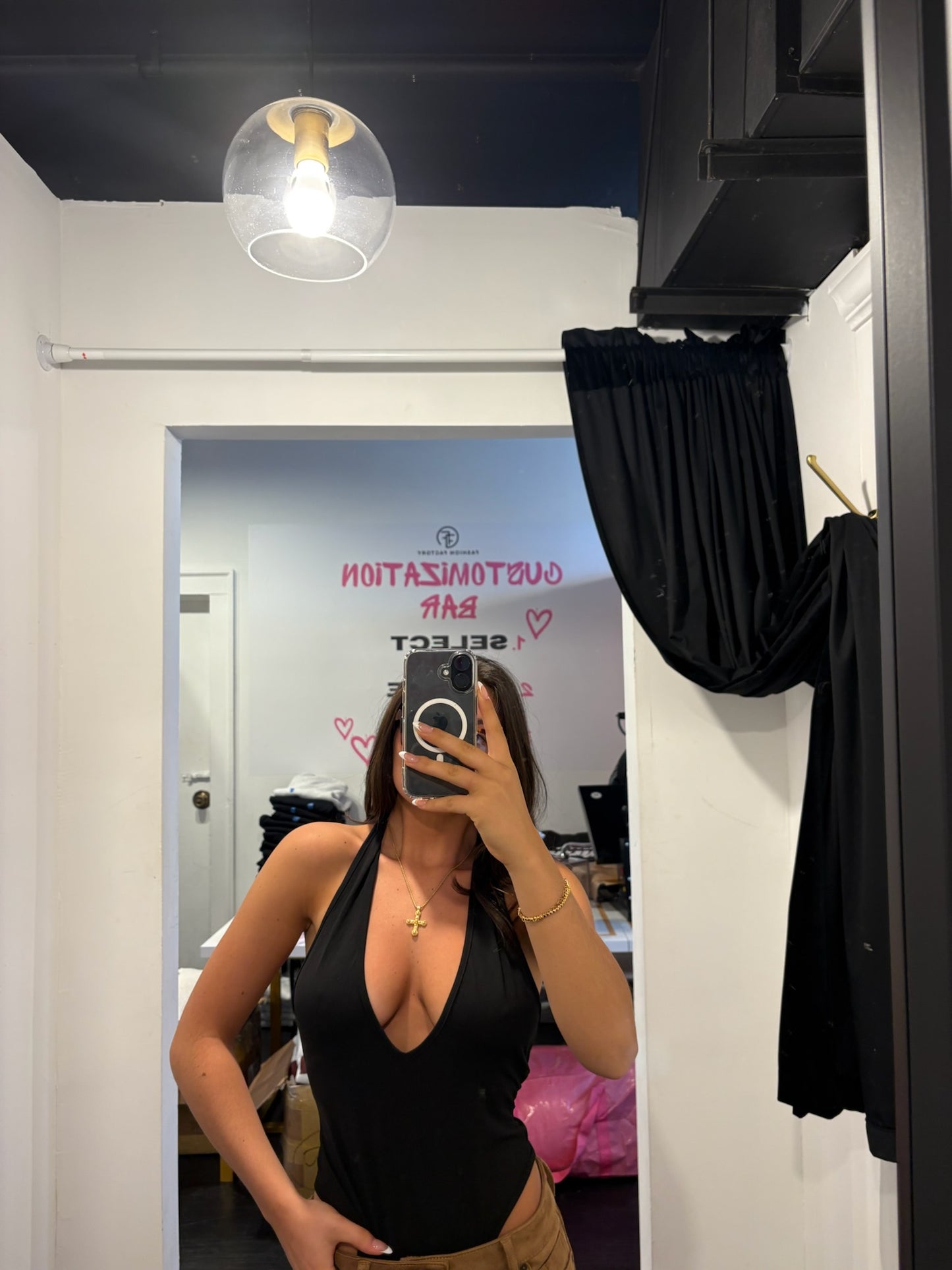 Black Plunge Bodysuit