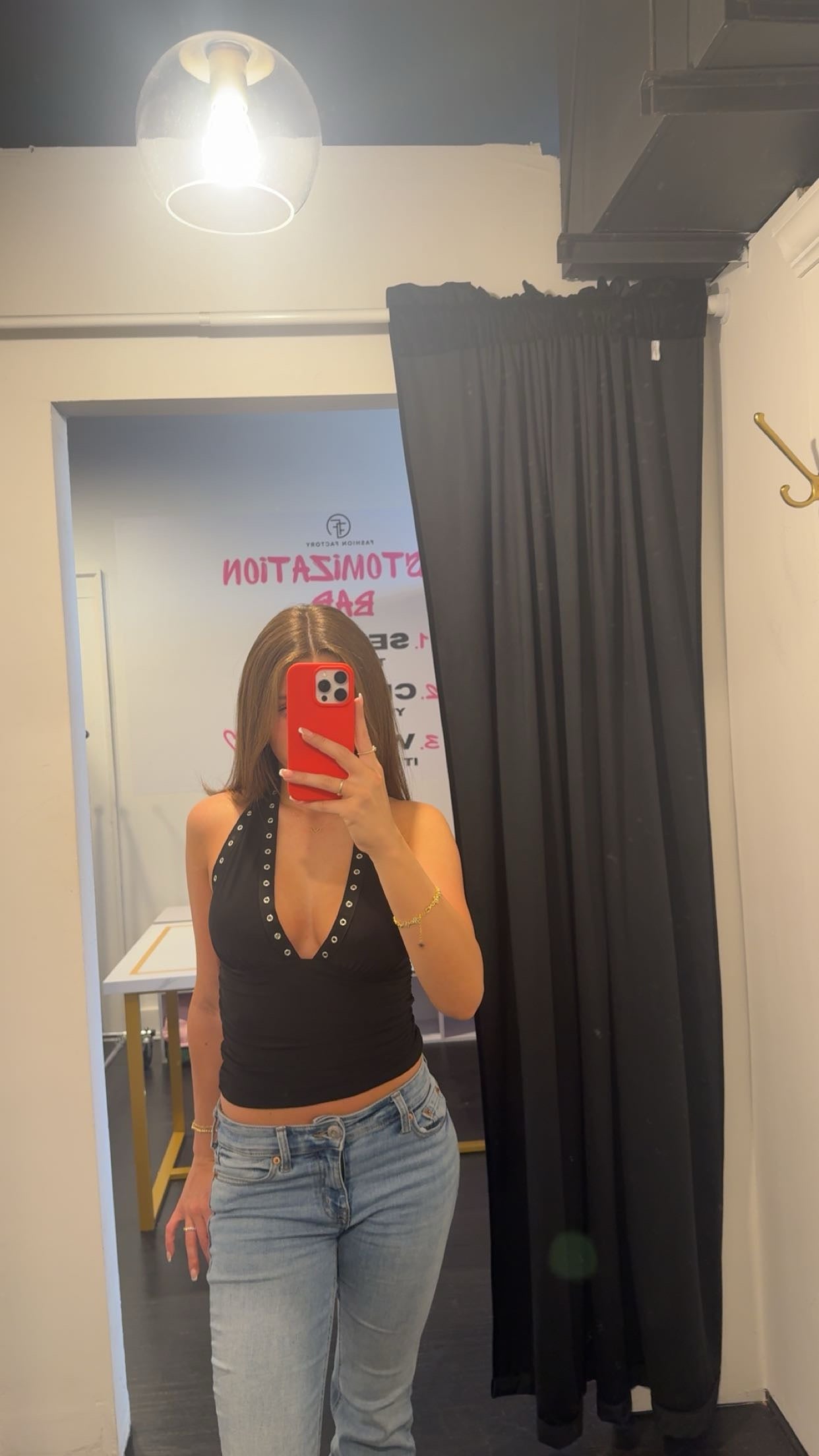 Black Ring Halter Top