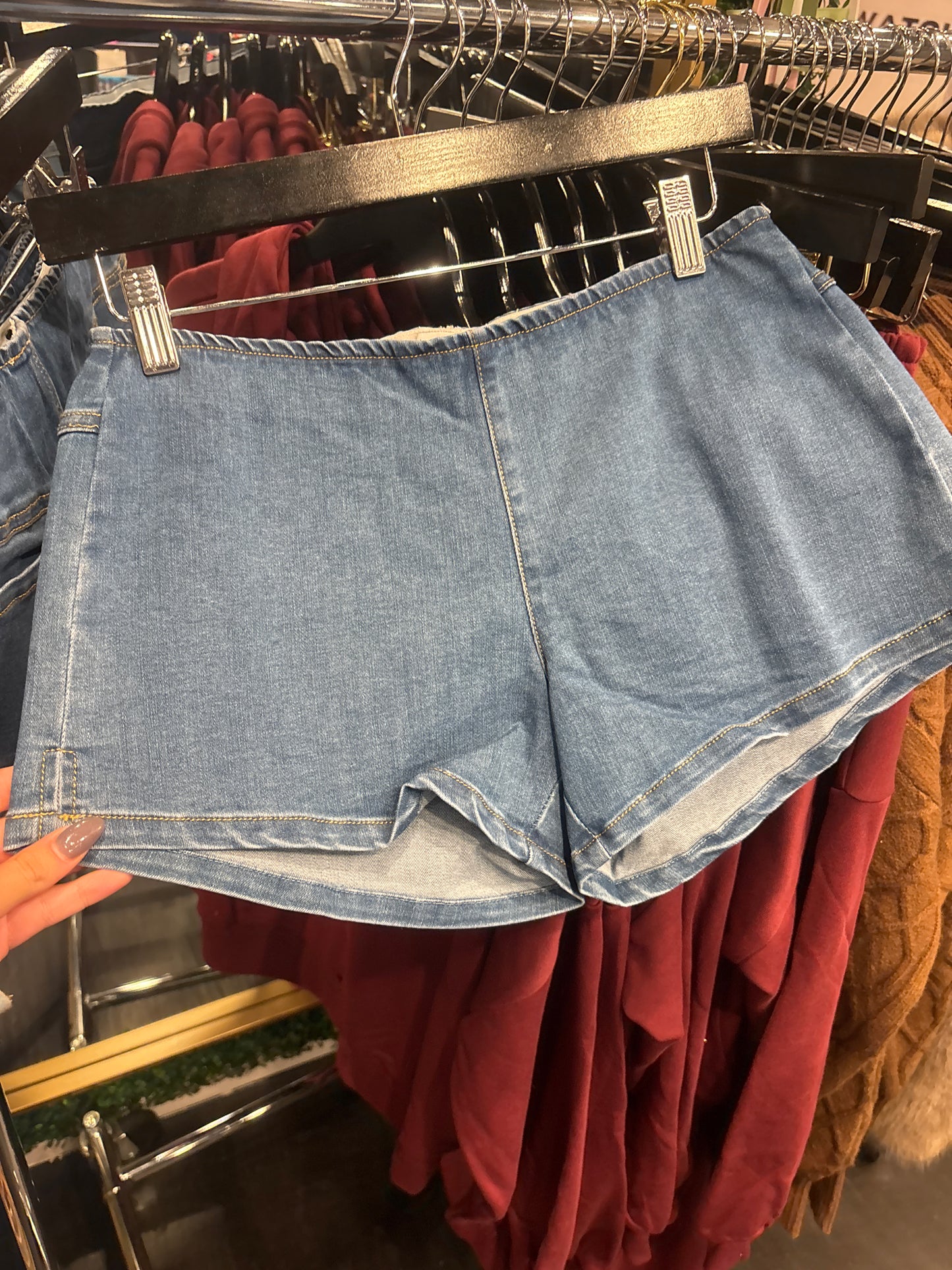 Denim micro shorts