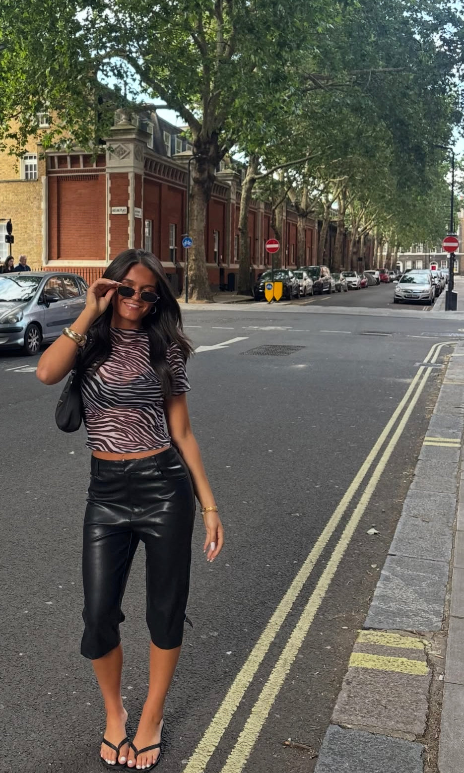 Black Leather Capris