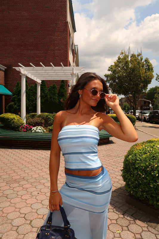 Blue Skirt Set