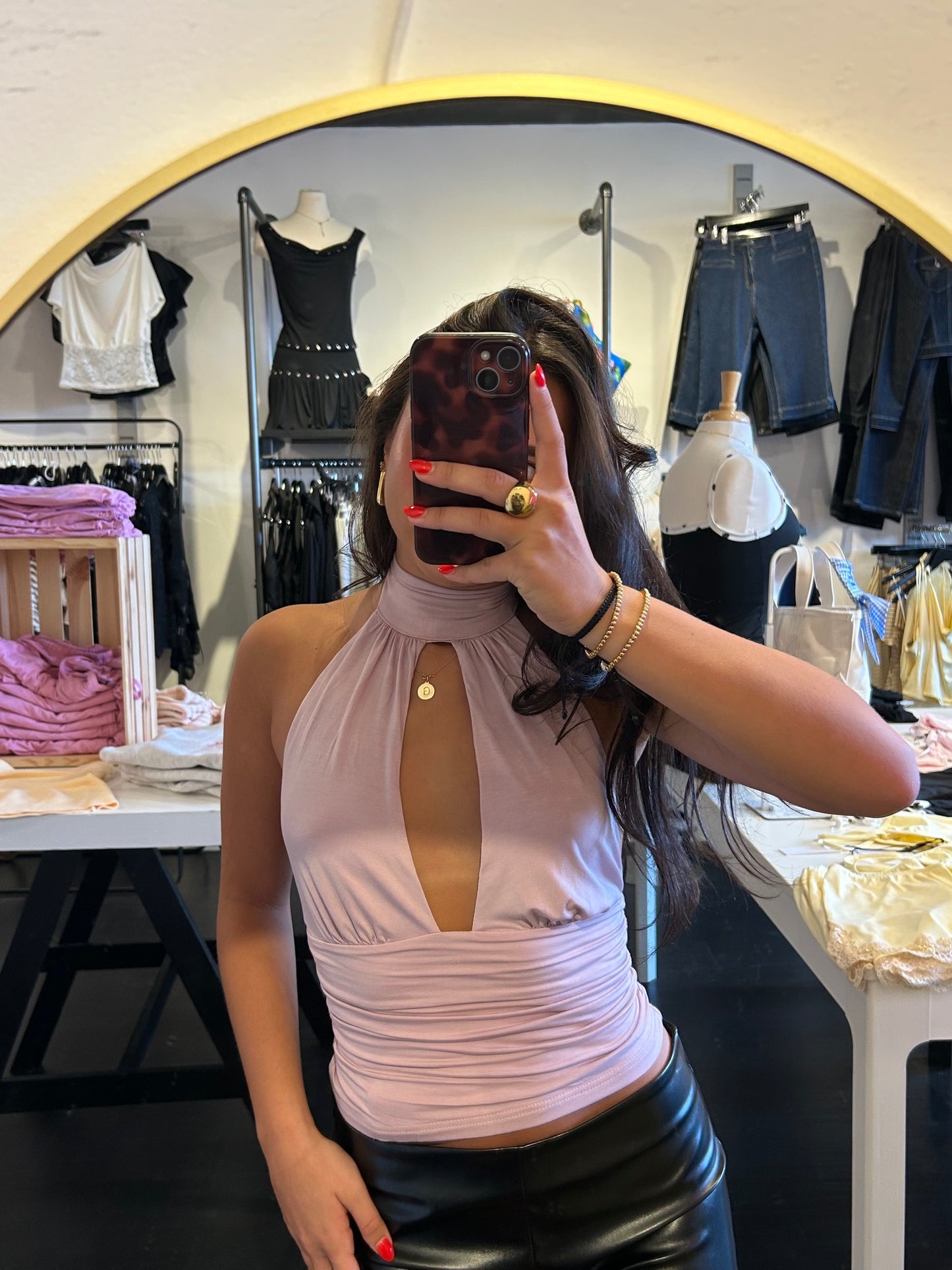 Pink Blush Key Hole Top