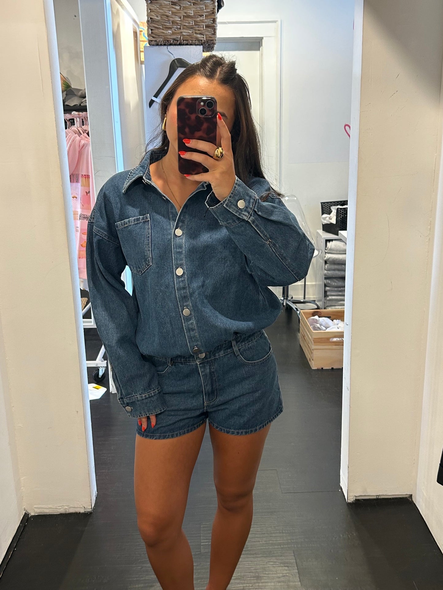 Downtown Denim Short Set Romper