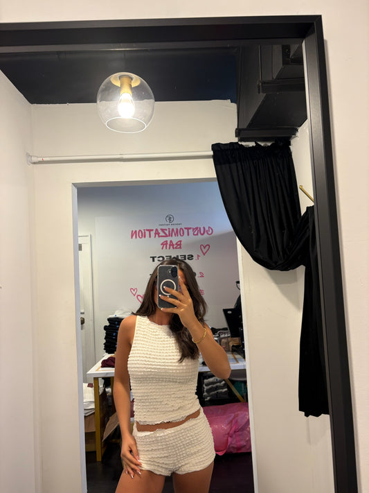 Cream Ruffle set