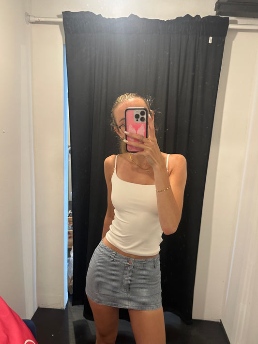 Striped denim skirt