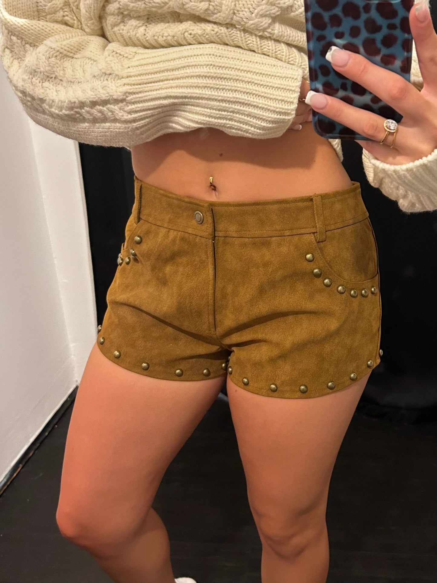Brown Bead Micro Shorts