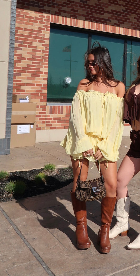 Long Sleeve Yellow Dress