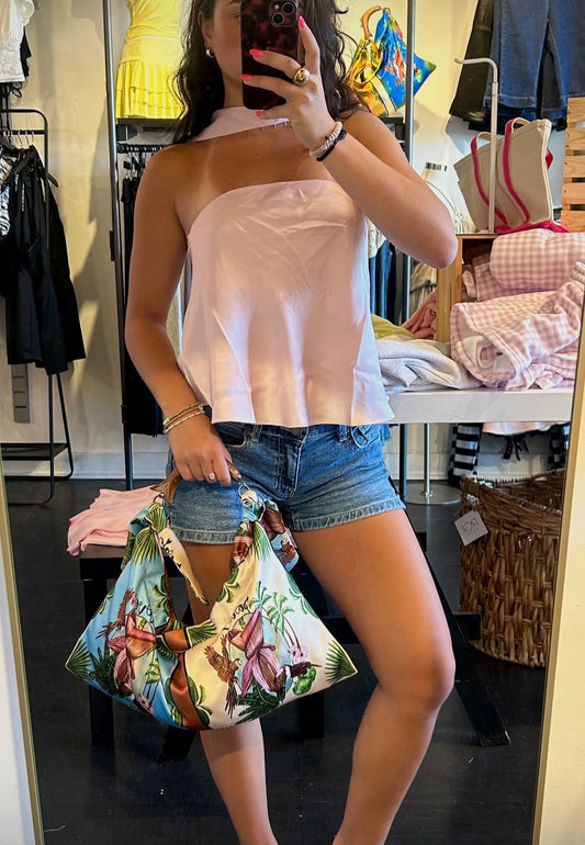 Pink Silk Halter