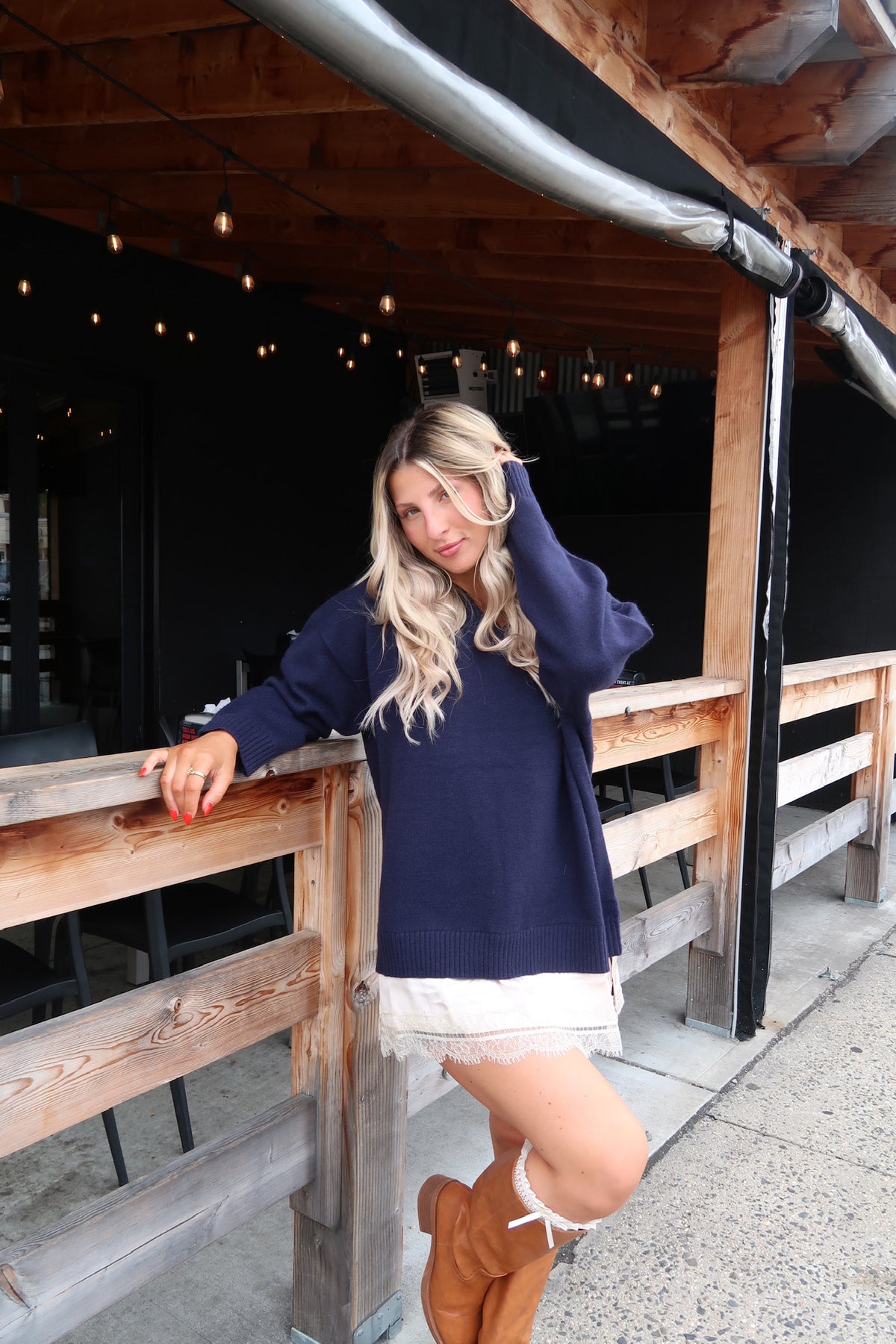Lace Bottom Sweater Dress (or sweater)