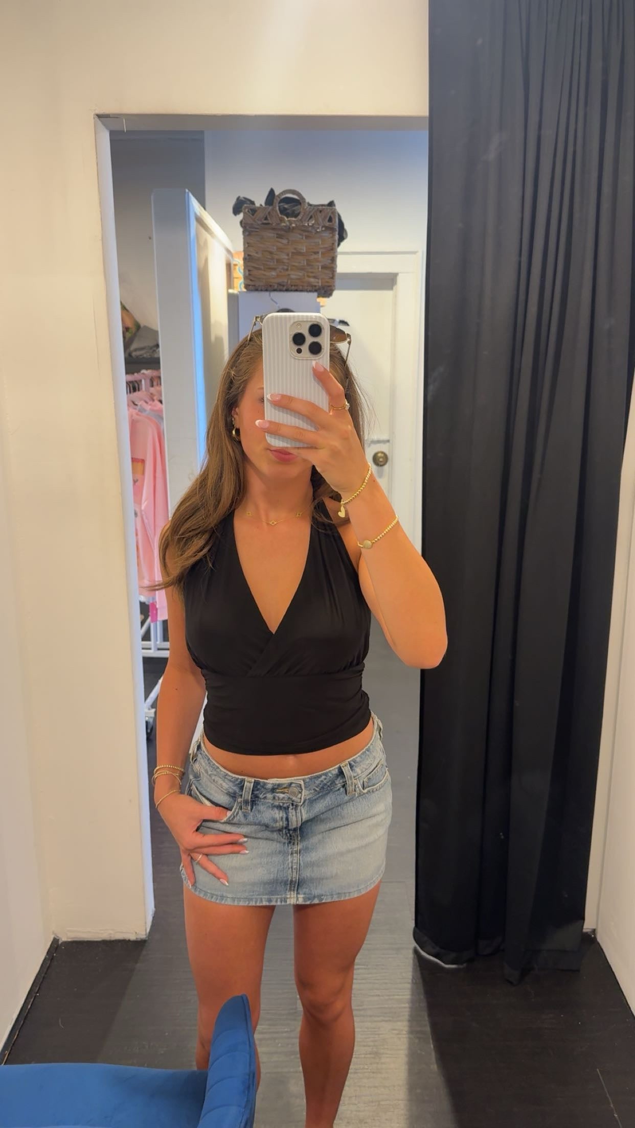 Black Crossover halter tie