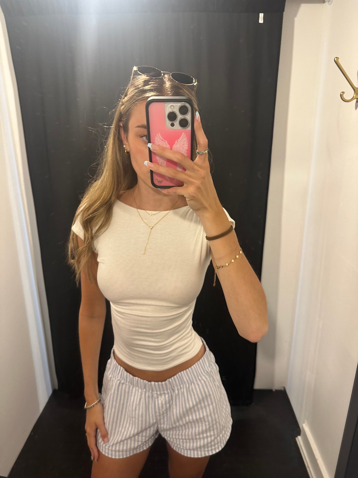 White open back top